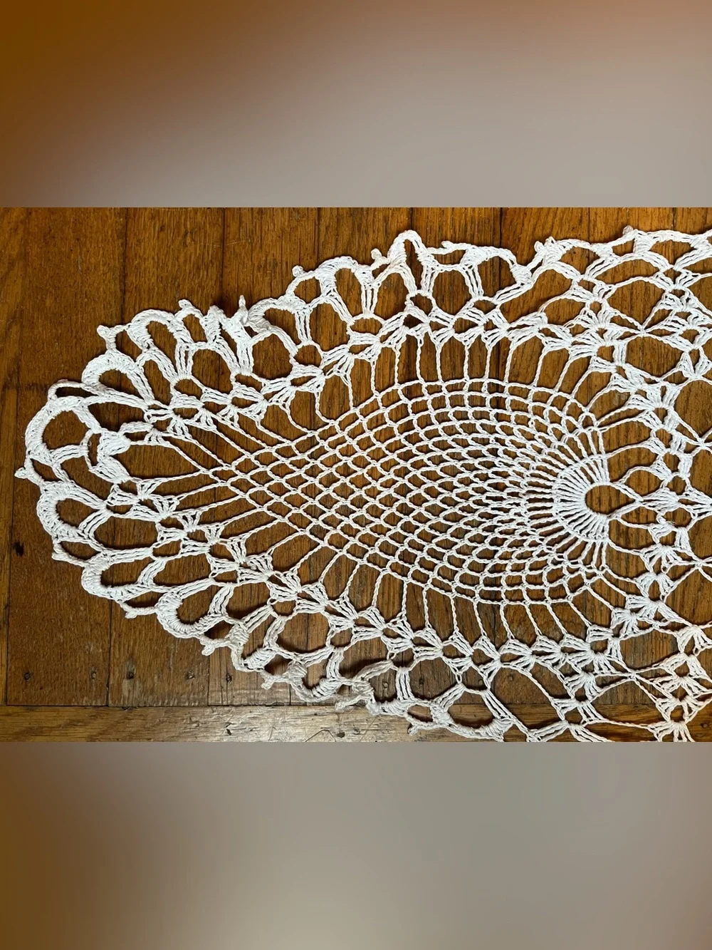 Set of three unique Vintage Handmade White Crochet Doilies Set